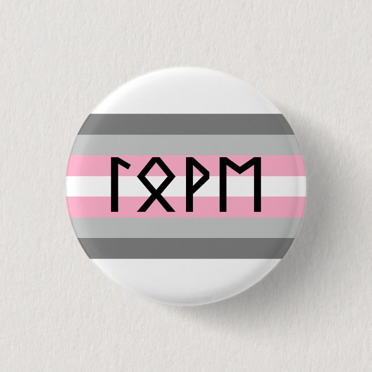 Elder Futhark Liebe Demigirl Flag Button (Vorderseite)