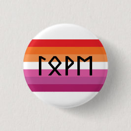 Elder Futhark Liebe Lesbian-Flagge Button