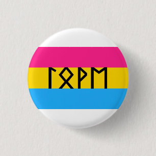 Elder Futhark Liebe Pan Flag Button