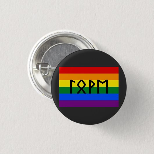 Elder Futhark Liebe Pride Flag Button (Vorne & Hinten)