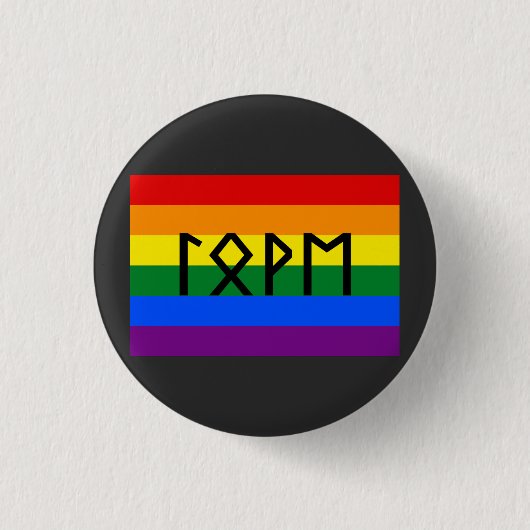 Elder Futhark Liebe Pride Flag Button (Vorderseite)