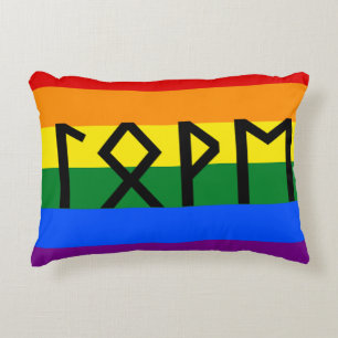 Elder Futhark Liebe Pride Flag Dekokissen