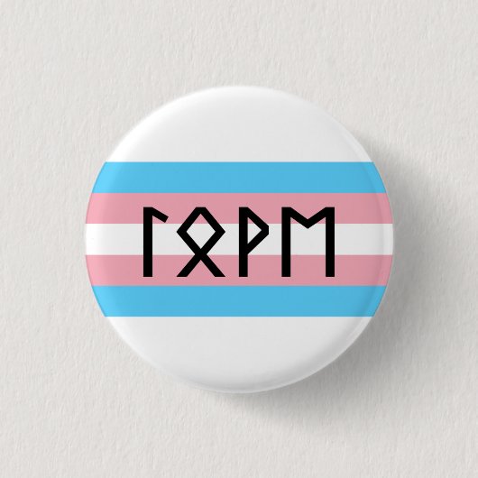 Elder Futhark Liebe Trans Flag Button (Vorderseite)