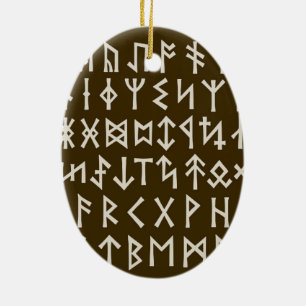 Elder-Futhark-Runen Keramik Ornament