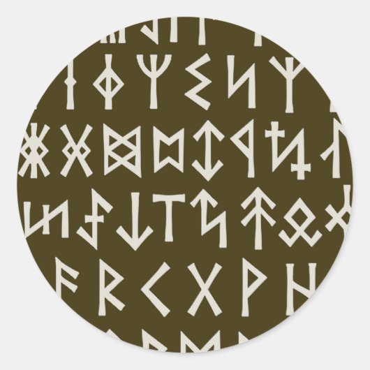 Elder Futhark Runen Runder Aufkleber (Vorderseite)