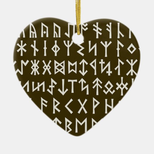 Elder Futhark Runes Keramik Ornament (Vorne)