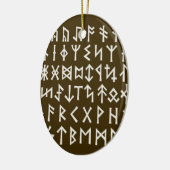 Elder Futhark Runes Keramik Ornament (Links)
