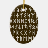 Elder Futhark Runes Keramik Ornament (Vorne)