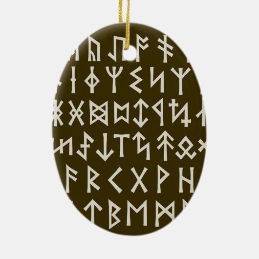 Elder Futhark Runes Keramik Ornament (Hinten)
