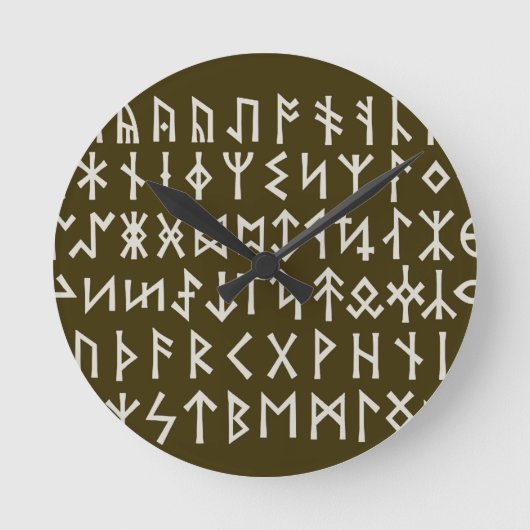 Elder Futhark Runes Runde Wanduhr (Vorderseite)