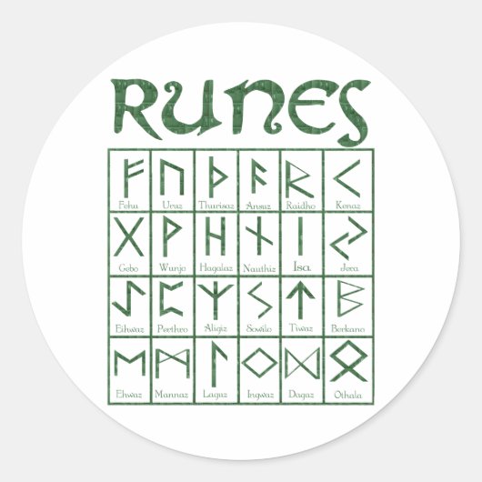 Elder Futhark Runes Runder Aufkleber (Vorderseite)