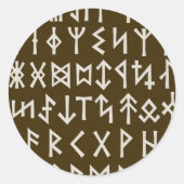 Elder Futhark Runes Runder Aufkleber (Vorderseite)