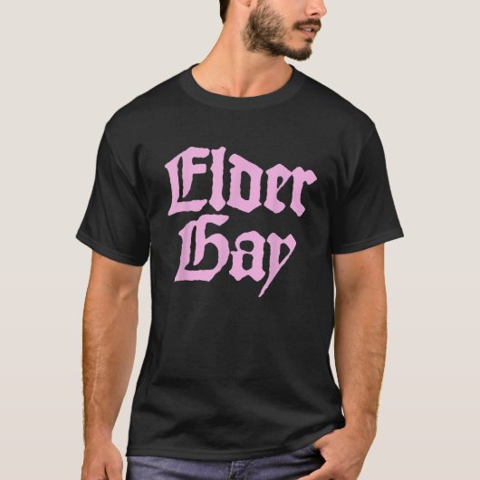 Elder Gay Funny Old Vater Que Drag LGBT Prix Rain T-Shirt (Vorderseite)