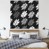 Elder Leaf Big Pattern Black White Grey Leinwanddruck (Insitu (Schlafzimmer))