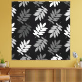 Elder Leaf Big Pattern Black White Grey Leinwanddruck (Insitu (Wohnzimmer))