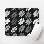 Elder Leaf Big Pattern Black White Grey Mousepad (Mit Mouse)