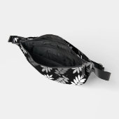 Elder Leaf Großes Muster Schwarz Weiß Grau Bauchtasche (Offen)