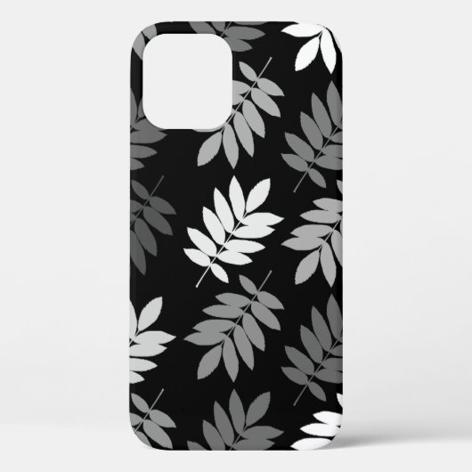 Elder Leaf Lg Muster Schwarz Weiß Grau Case-Mate iPhone Hülle (Rückseite)