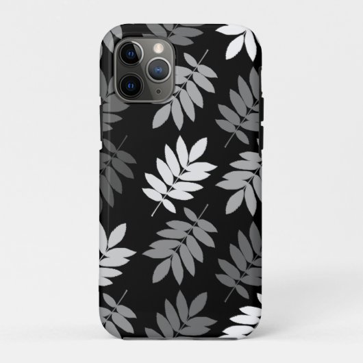 Elder Leaf Lg Muster Schwarz Weiß Grau Case-Mate iPhone Hülle (Rückseite)