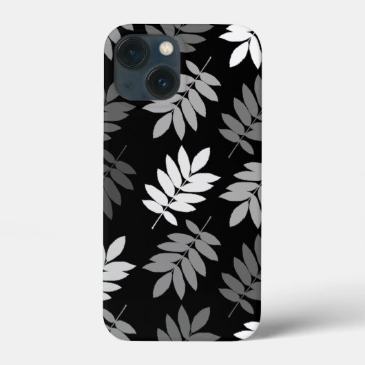 Elder Leaf Lg Muster Schwarz Weiß Grau Case-Mate iPhone Hülle (Rückseite)