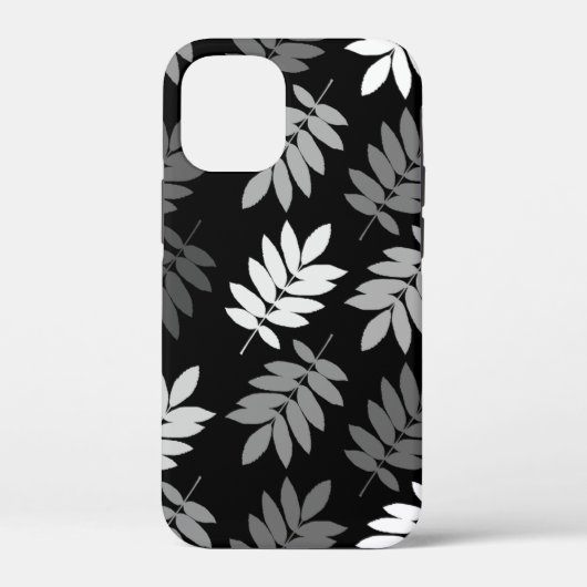 Elder Leaf Lg Muster Schwarz Weiß Grau Case-Mate iPhone Hülle (Rückseite)
