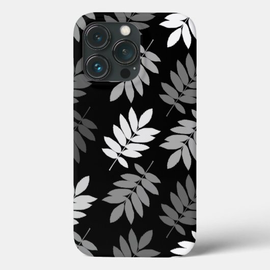Elder Leaf Lg Muster Schwarz Weiß Grau Case-Mate iPhone Hülle (Rückseite)