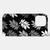 Elder Leaf Lg Muster Schwarz Weiß Grau Case-Mate iPhone Hülle (Rückseite (Horizontal))