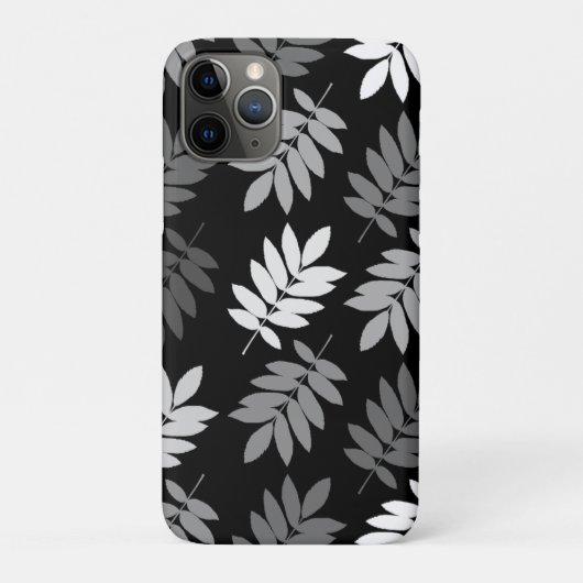 Elder Leaf Lg Muster Schwarz Weiß Grau Case-Mate iPhone Hülle (Rückseite)