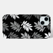 Elder Leaf Lg Muster Schwarz Weiß Grau Case-Mate iPhone Hülle (Rückseite (Horizontal))