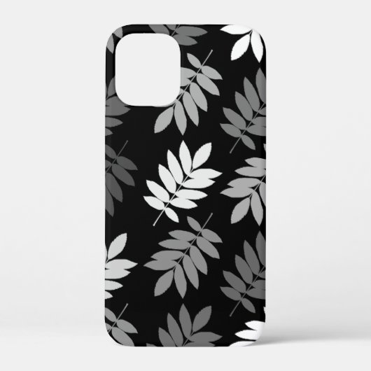 Elder Leaf Lg Muster Schwarz Weiß Grau Case-Mate iPhone Hülle (Rückseite)