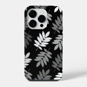 Elder Leaf Lg Muster Schwarz Weiß Grau iPhone 14 Pro Hülle