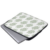 Elder Leaf Muster Grün+Weiß Laptopschutzhülle (Vorne Knopf)