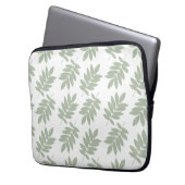 Elder Leaf Muster Grün+Weiß Laptopschutzhülle (Vorderseite Links)