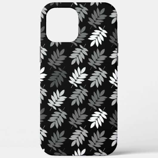 Elder Leaf Muster Schwarz Weiß Grau Case-Mate iPhone Hülle (Rückseite)