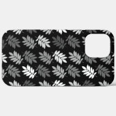 Elder Leaf Muster Schwarz Weiß Grau Case-Mate iPhone Hülle (Rückseite (Horizontal))