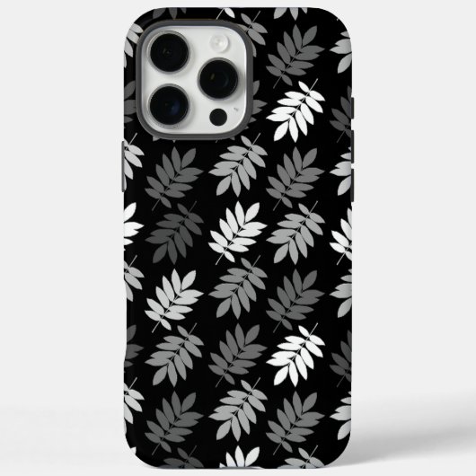 Elder Leaf Muster Schwarz Weiß Grau Case-Mate iPhone Hülle (Rückseite)