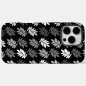 Elder Leaf Muster Schwarz Weiß Grau Case-Mate iPhone Hülle (Rückseite (Horizontal))