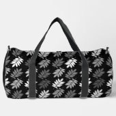 Elder Leaf Muster Schwarz Weiß Grau Duffle Bag (Vorderseite)
