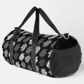 Elder Leaf Muster Schwarz Weiß Grau Duffle Bag (Rechte Ecke)