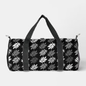 Elder Leaf Muster Schwarz Weiß Grau Duffle Bag (Vorderseite)
