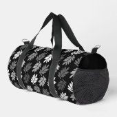 Elder Leaf Muster Schwarz Weiß Grau Duffle Bag (Rechte Ecke)