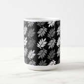 Elder Leaf Muster Schwarz Weiß Grau Kaffeetasse (Mittel)