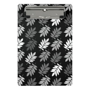 Elder Leaf Muster Schwarz Weiß Grau Mini Klemmbrett