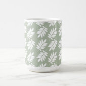 Elder Leaf Muster Weiß auf Grün Kaffeetasse (Mittel)