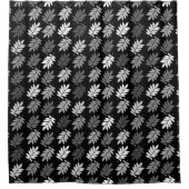 Elder Leaf Pattern Black White Grey Duschvorhang (Vorderseite)