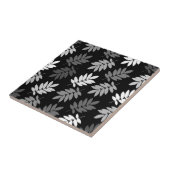 Elder Leaf Pattern Black White Grey Fliese (Seite)
