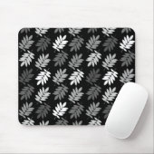 Elder Leaf Pattern Black White Grey Mousepad (Mit Mouse)