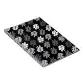 Elder Leaf Pattern Black White Grey Notizblock (Rechte Seite)