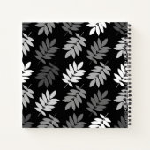 Elder Leaf Pattern Black White Grey Notizblock (Rückseite)