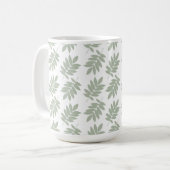 Elder Leaf Pattern Green+White Kaffeetasse (Vorderseite Links)